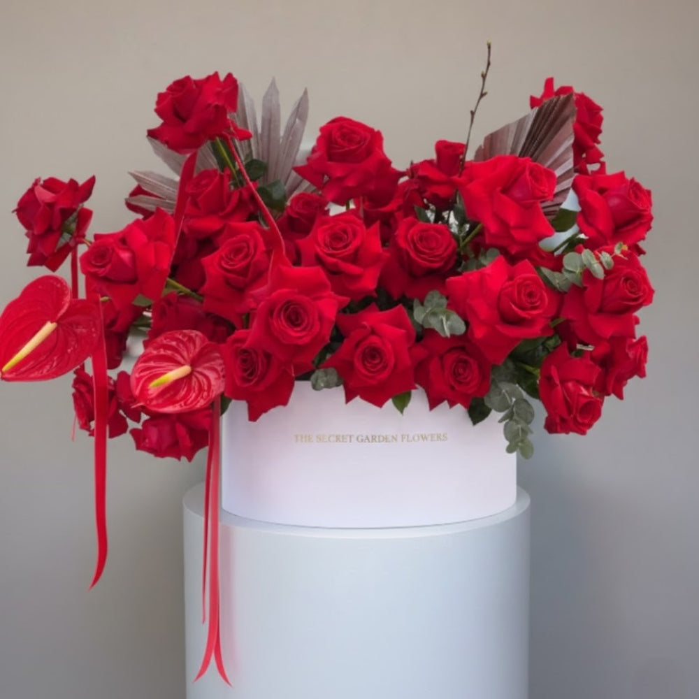 Luxe Red Rose Box Ribbon