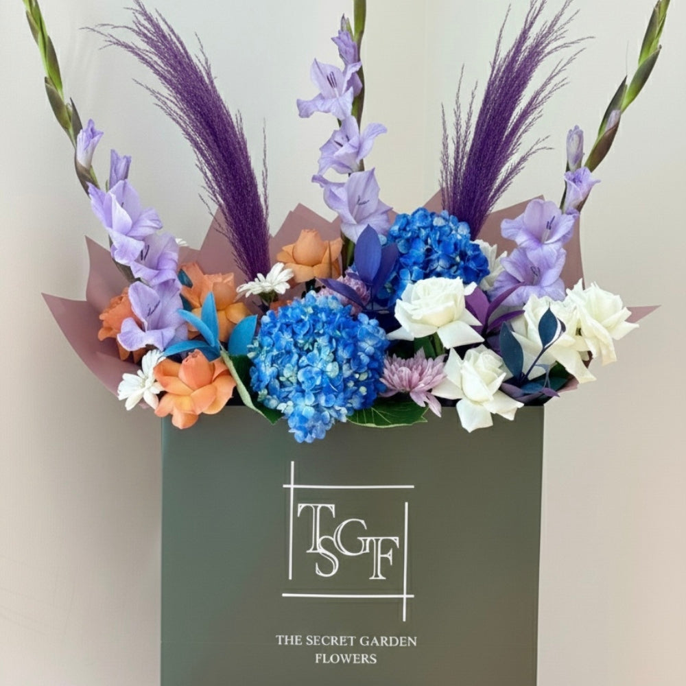 Violet Tropical Large Flower Bag