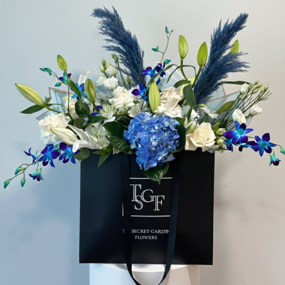 Blue Muse Large Flower Bag