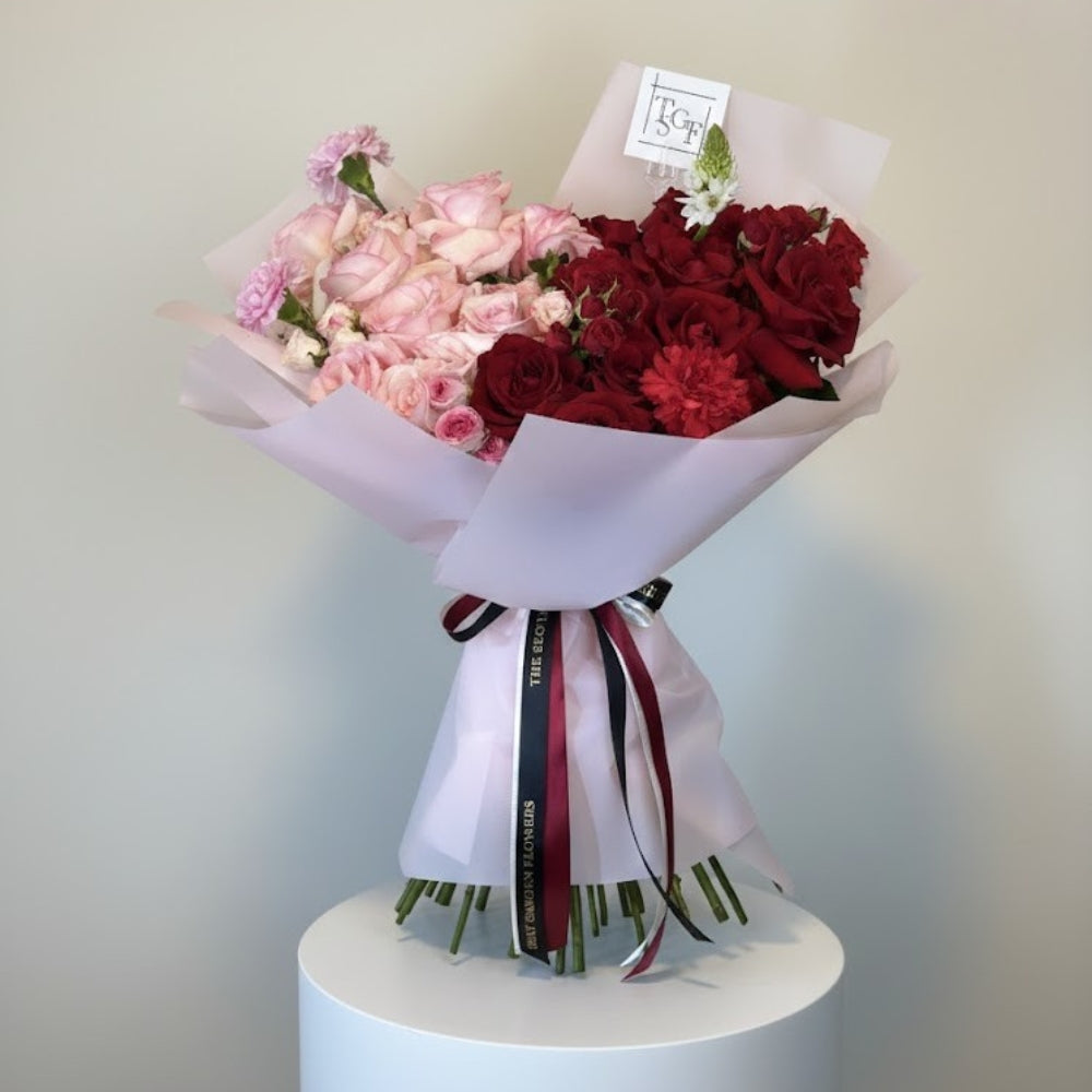 Crimson Cotton Heart Bouquet