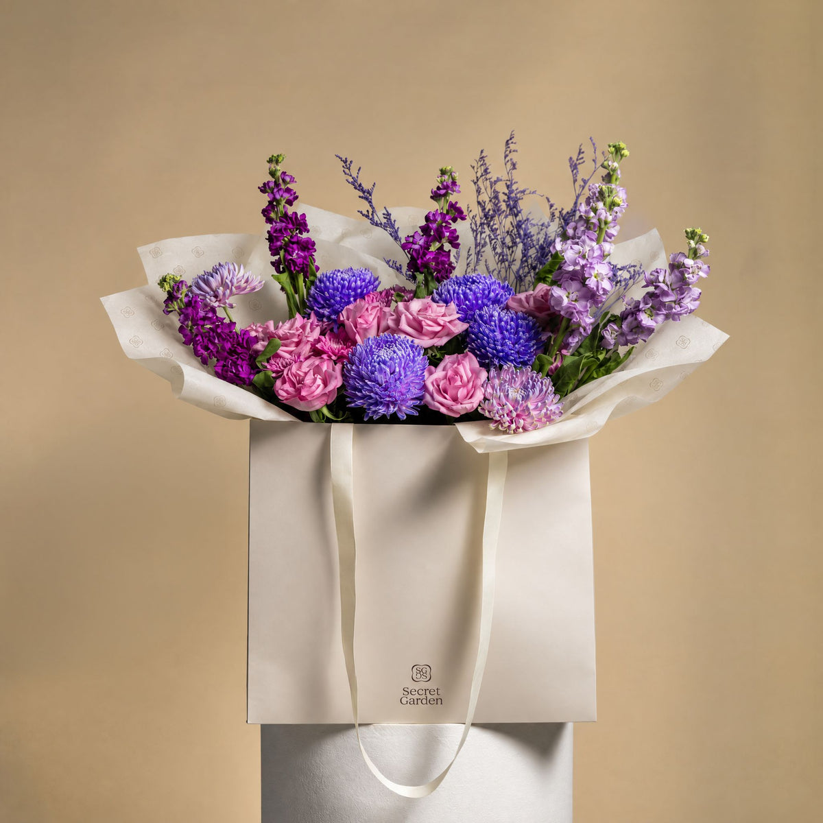 Mauve Garden Large Flower Bag