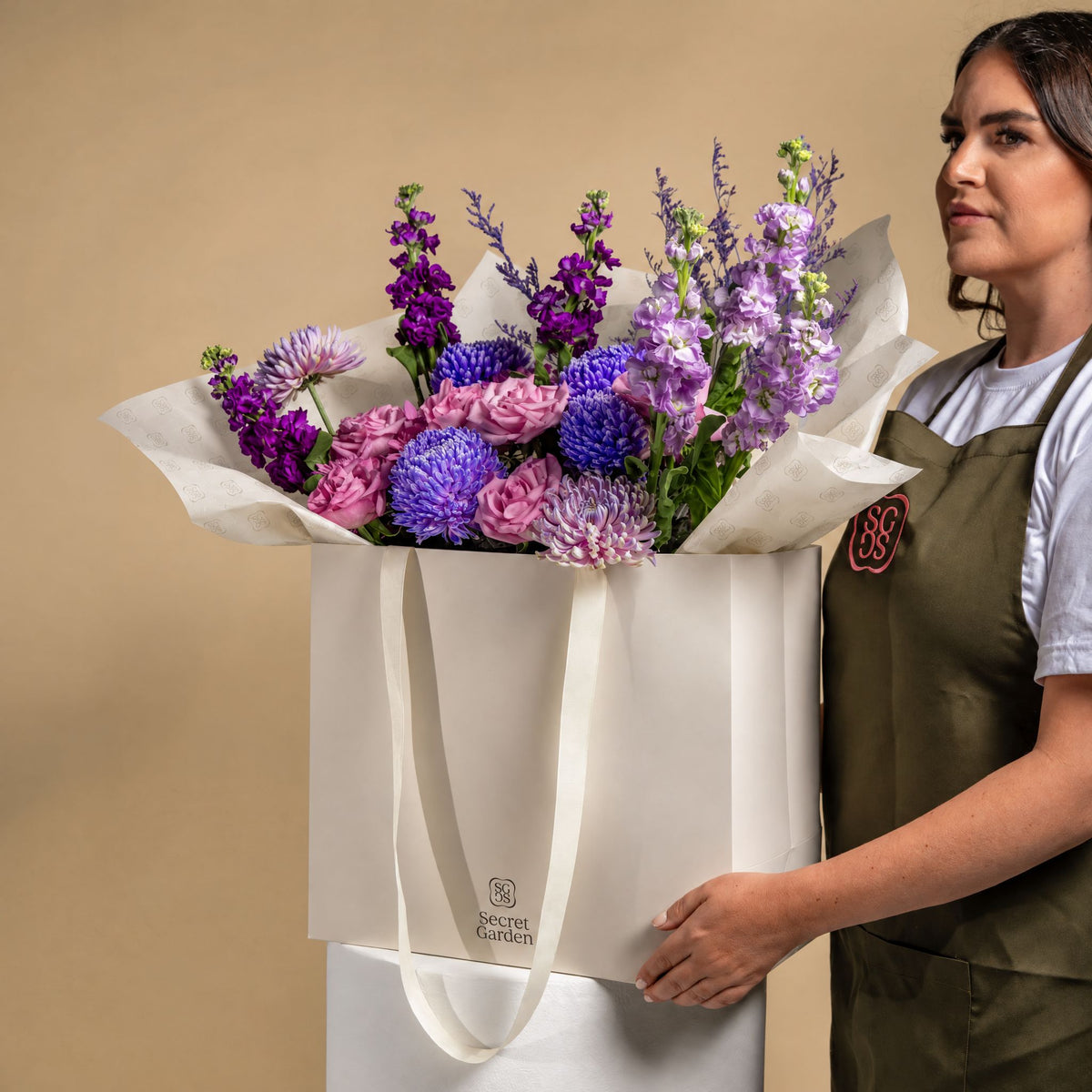 Mauve Garden Large Flower Bag