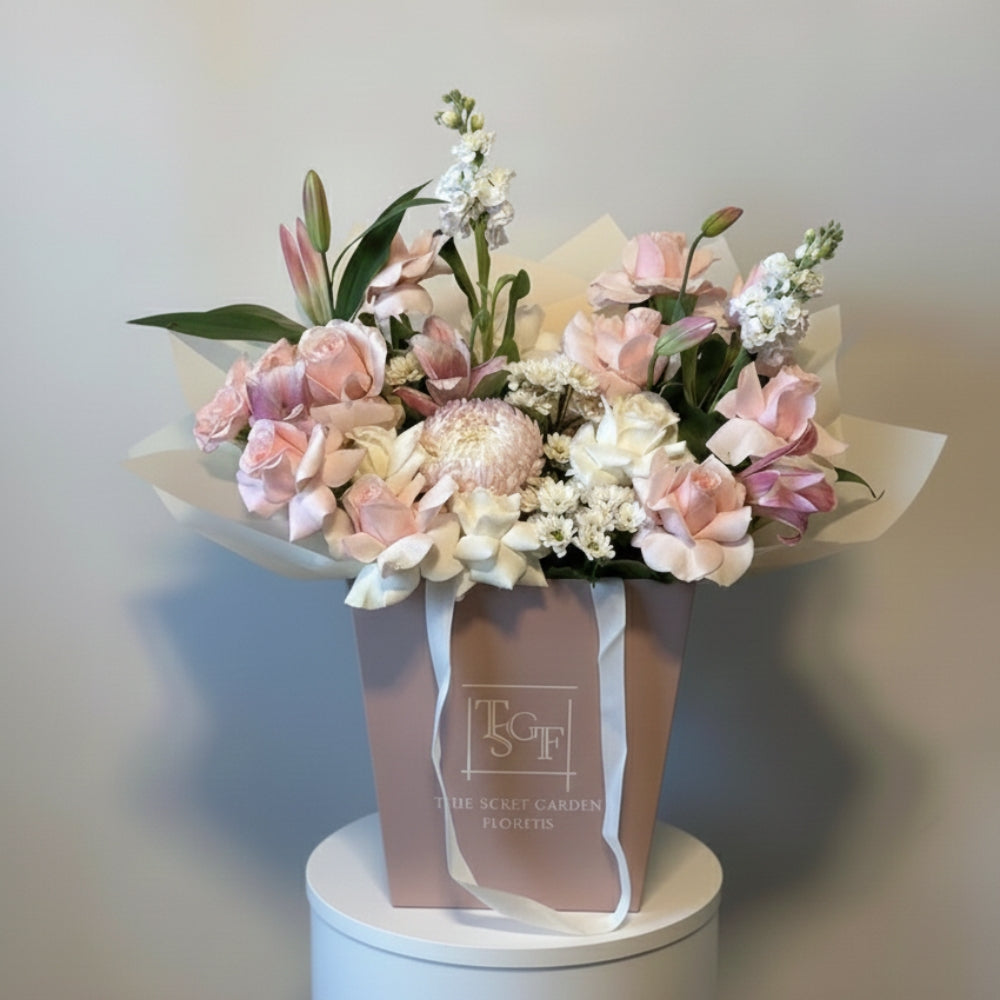 Pink Bloom Medium Flower Bag