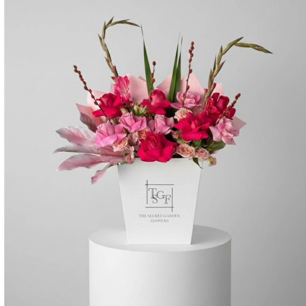 Vibrant Rose  Medium Flower Bag