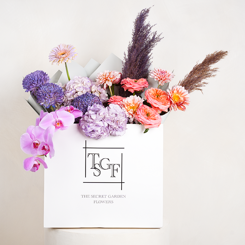 Violet Rose Large Flower Bag